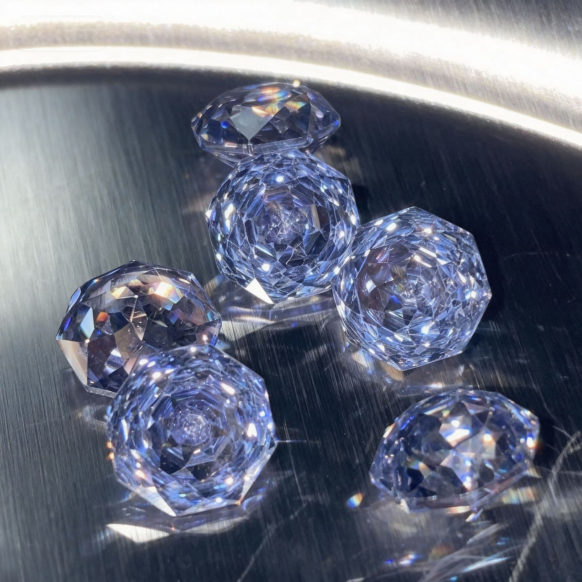 8mm eight-sided millennium rose cut electroplated zircon bare stone DIY earrings nail art diamond Xiaohongshu Douyin same style