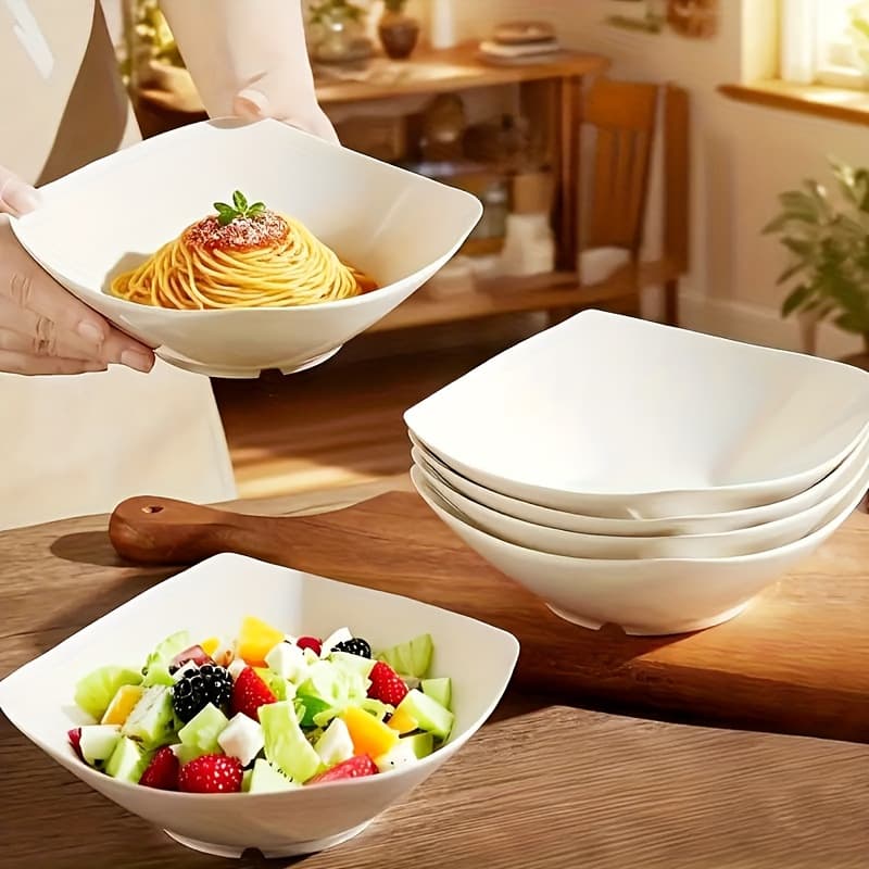 Wheat straw soup bowl, 8-piece corner bowl, home dish plate, Western salad bowl, plastic bamboo hat bowl, 4-corner bowl, foreign trade