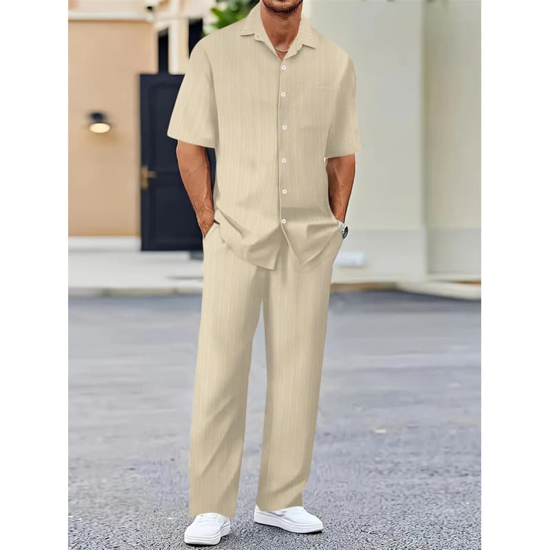European Site New Summer Best-Seller Cross-Border Amazon Men's Slim-Fit Trendy Youth Casual Sports Set