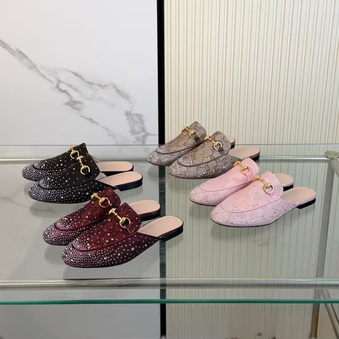 2026 New Foreign Trade Cross-Border European and American Style D Brand Flat Sandals for Women, Outdoor Wear, Metal Buckle, Genuine Leather, Diamond Pattern, One-Strap Sandals P