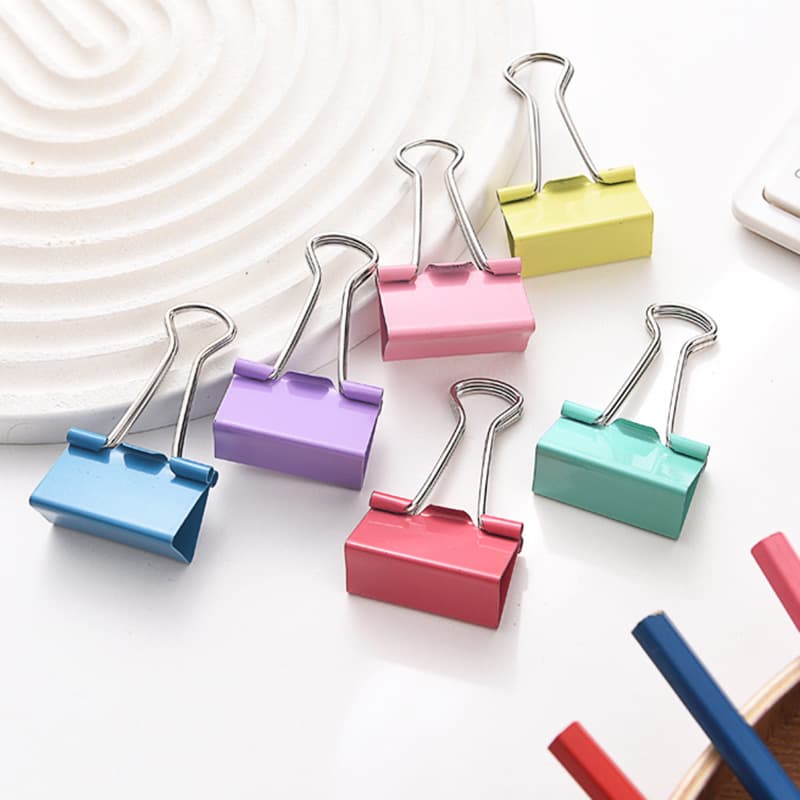 Cross-Border Exclusive Colored Binder Clips Small Fresh Bulldog Clips Planner Clips 32MM 25MM 19MM Reverse Tail Clips Wholesale