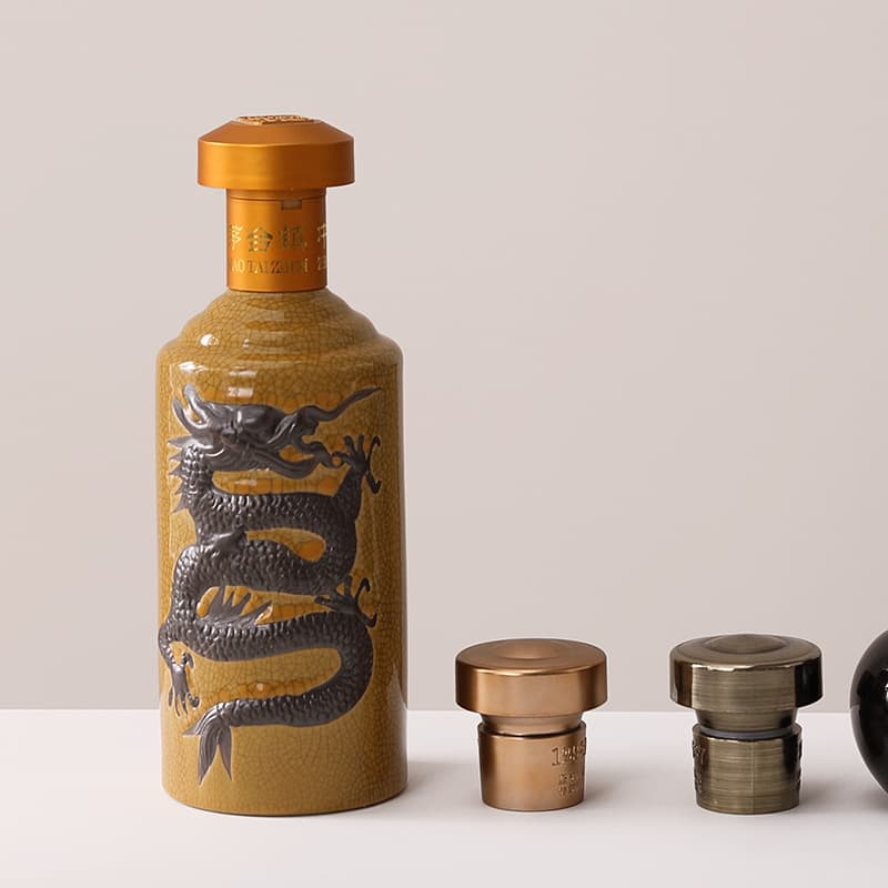 Sealed Chinese Creative 1 Jin Floating Dragon Ceramic Baijiu Bottle Crackle Glaze Ceramic Wine Jar