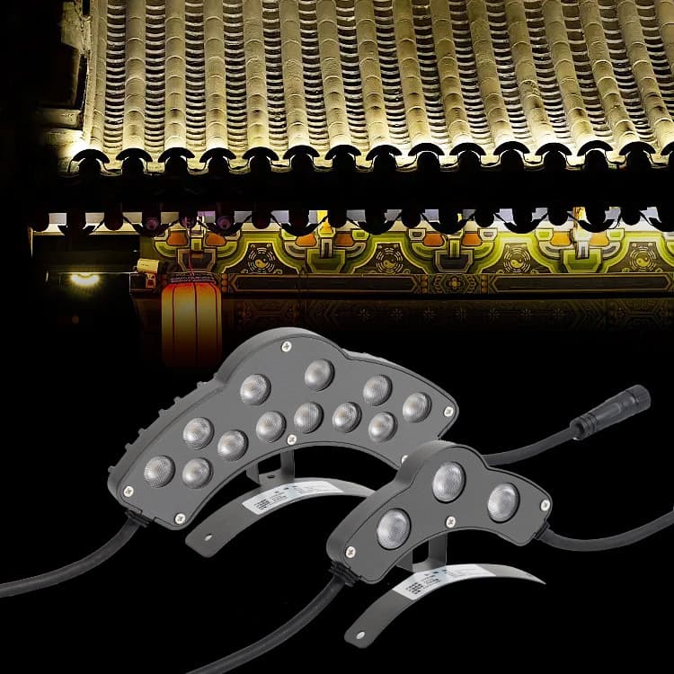 LED Corrugated Light Tile Light Crescent Light 3W 6W 9W Ancient Architecture Temple Pavilion Ancient Building Roof 24V Waterproof Anti-Corrosion