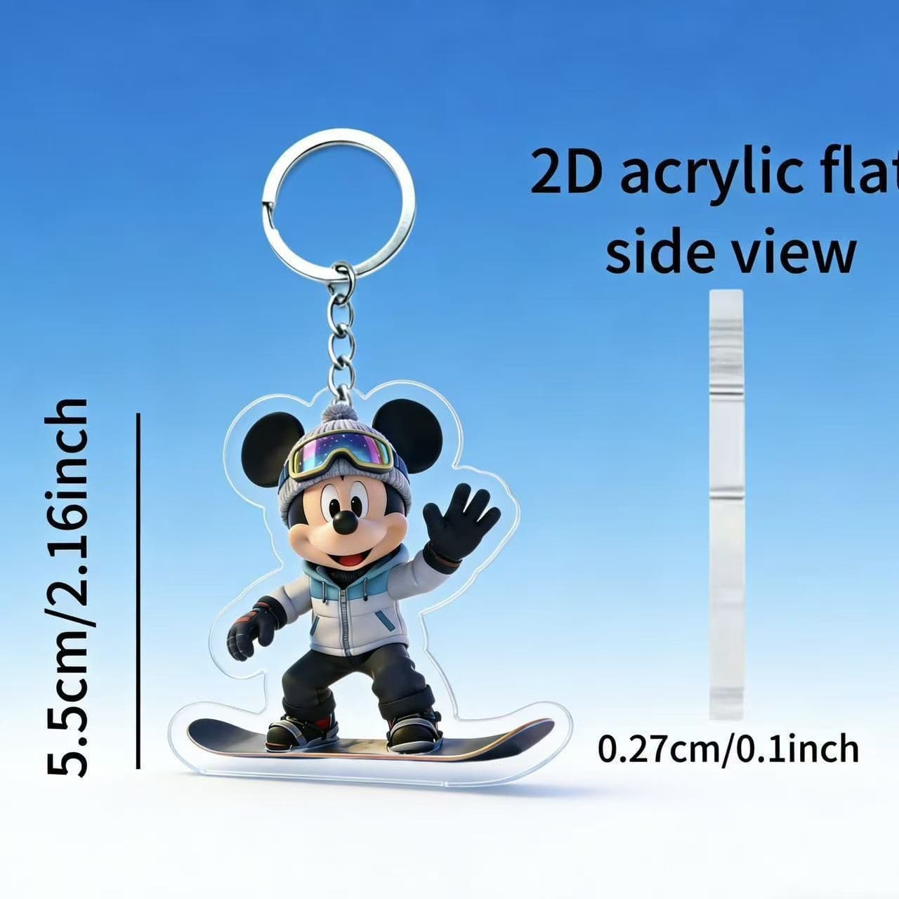 Come and make a cute Mickey and Minnie couple keychain pendant cartoon acrylic Mickey Mouse costume pendant accessories