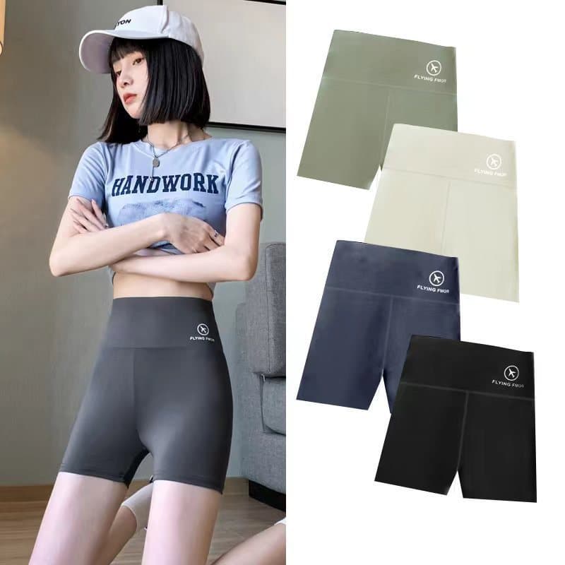 Shark Pants for Women, Summer Three-Quarter Airplane Barbie Pants Thin Tummy Control Skort, Anti-Peep Outer Wear Safety Shorts