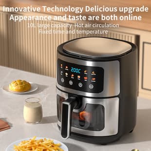 Export Electric Fryer Air Fryer Visual Smart Household Electric Oven 8L Capacity Factory Wholesale