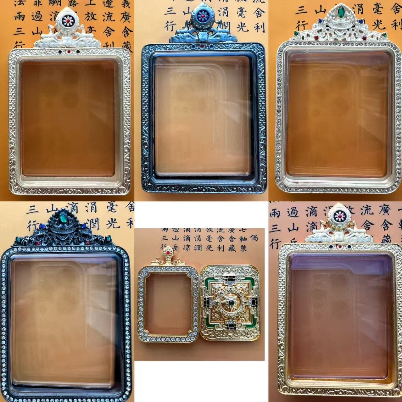 Color-preserving Thangka Pendant Necklace Wholesale Tibetan Thangka Buddha Amulet Gau Box Gemstone Case Buddha Pendant