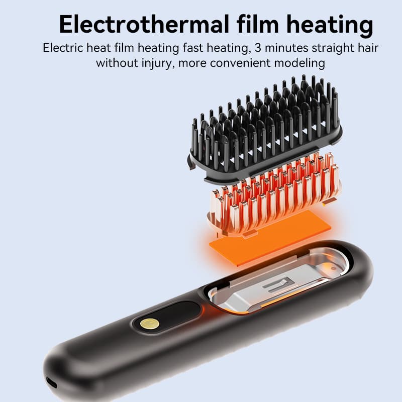 New Cross-Border Negative Ion Wireless Hair Straightening Brush, Non-Damaging, Rechargeable Portable Hair Straightening Tool
