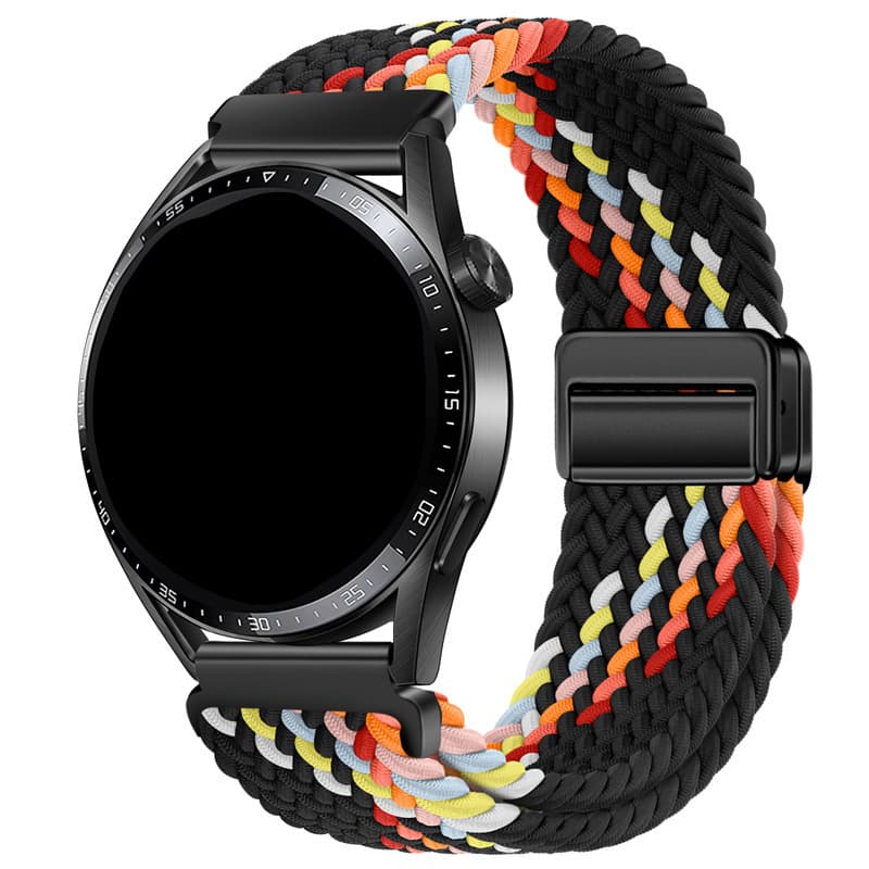 Compatible with Fitbit Versa 2/3/4, Samsung, Huawei Watch Band Woven Metal Inner Magnetic Snap Elastic Strap