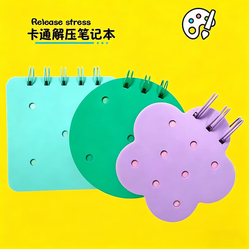 Silicone diy note pad silicone coil notebook cute mini portable cartoon notebook square notepad