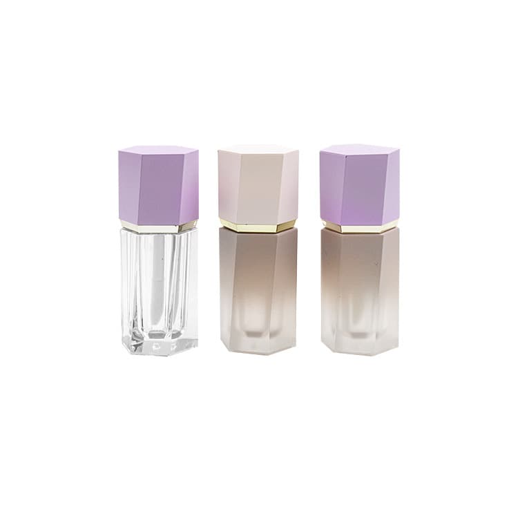 Hexagonal Shaped Transparent Lip Gloss Empty Tube Packaging 6ml Lip Gloss Blush Lip Mud Lip Gloss Empty Tube Cosmetic Packaging Wholesale