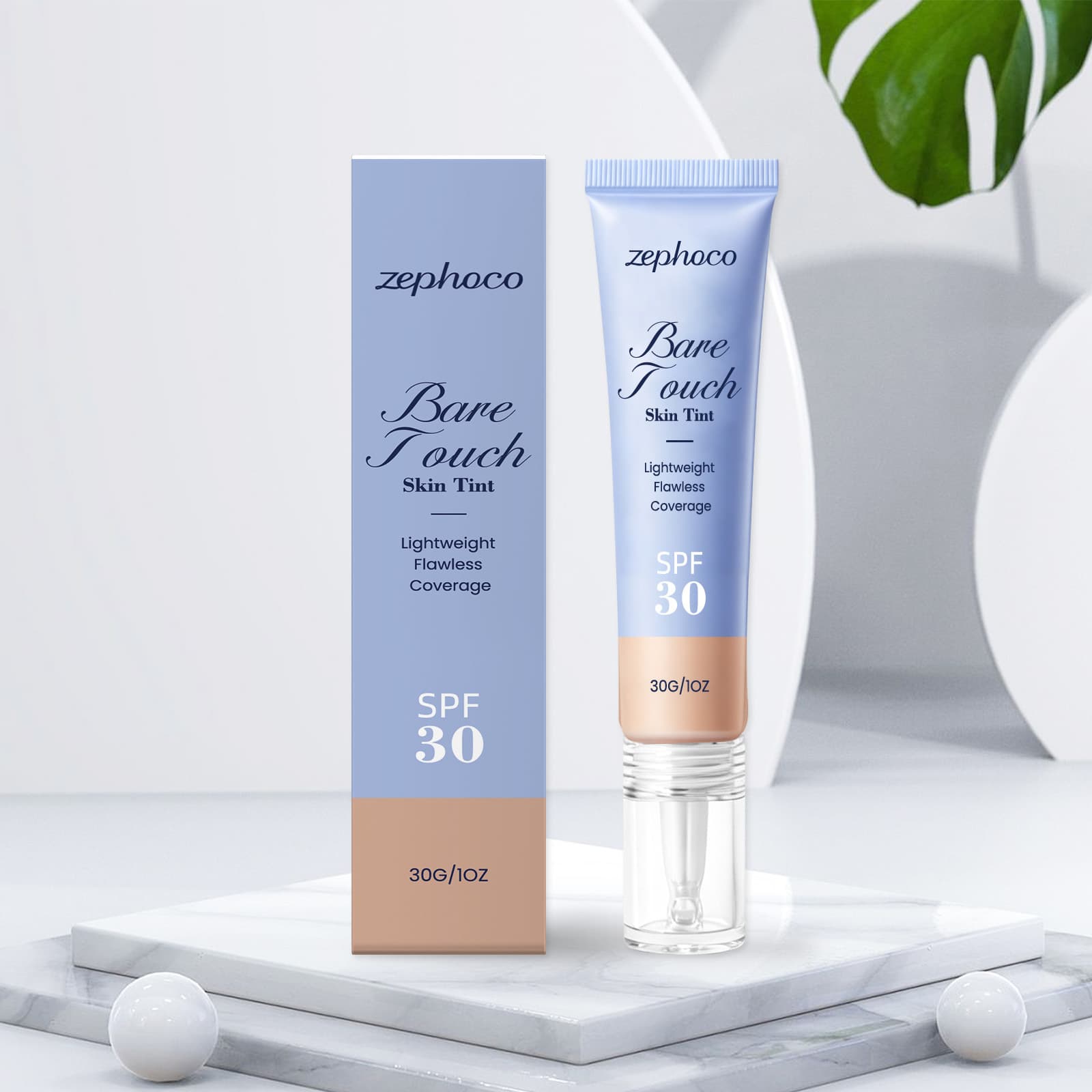 zephoco Skin Tone Correcting Foundation, Cross-Border New Arrival, Natural Finish, Lightweight Coverage, Clear and Flawless Fit Foundation