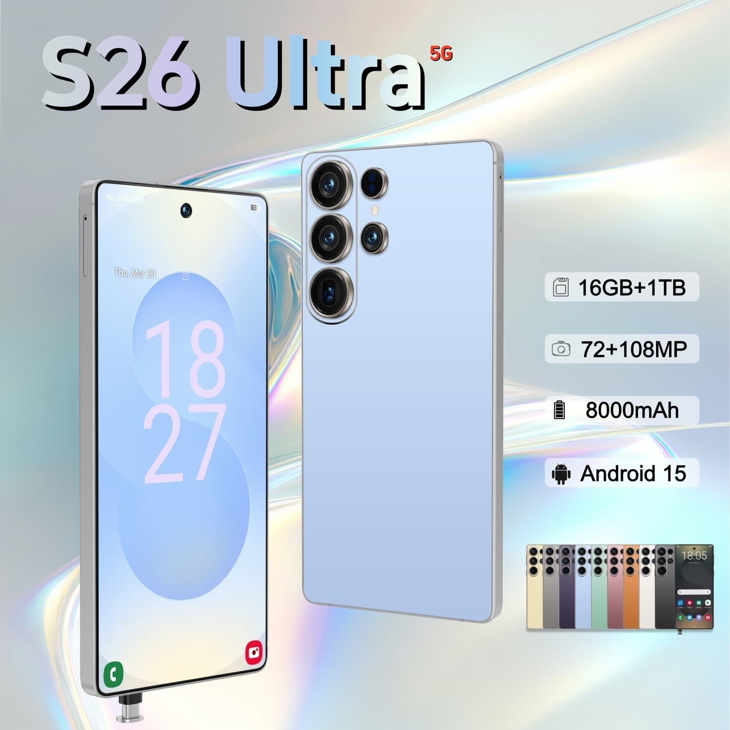 Cross-Border 4G Phone 4+64 Built-in Pen S26 Ultra Amazon TK Cross-Border Exclusive 6.75 Large Screen Factory Drop Shipping