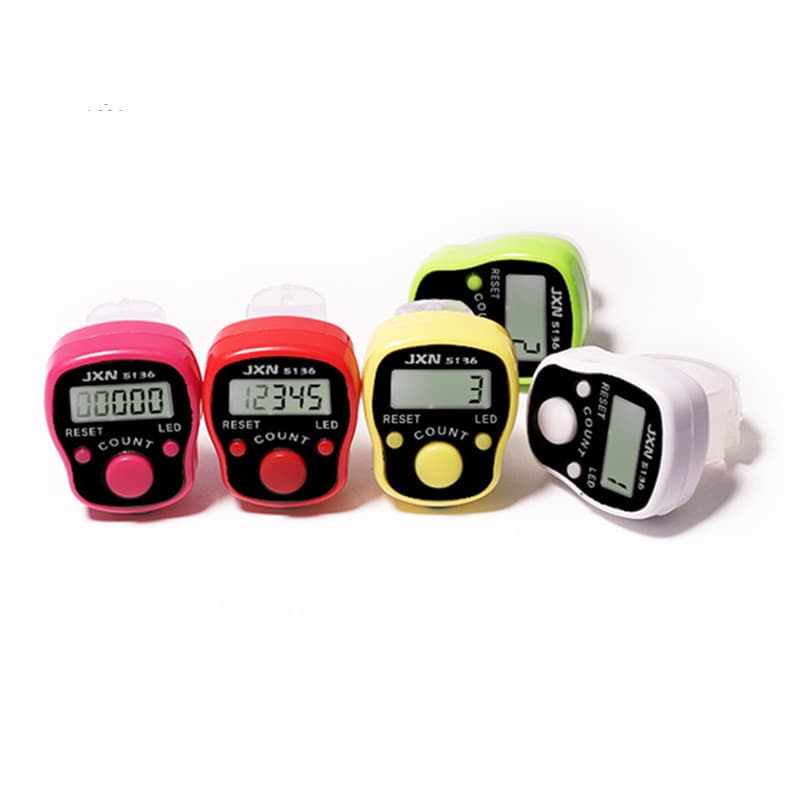 LED Glow Ring Electronic Counter Finger Counter People Flow Tally Counter for Seniors Counting