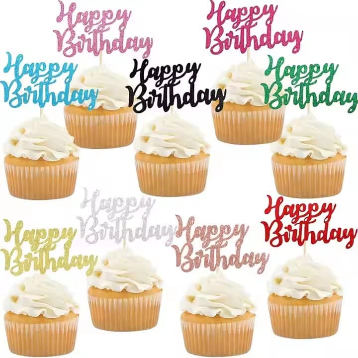Cross-border Birthday Cake Insert Card Baking Cake Decoration Happy Birthday Flag