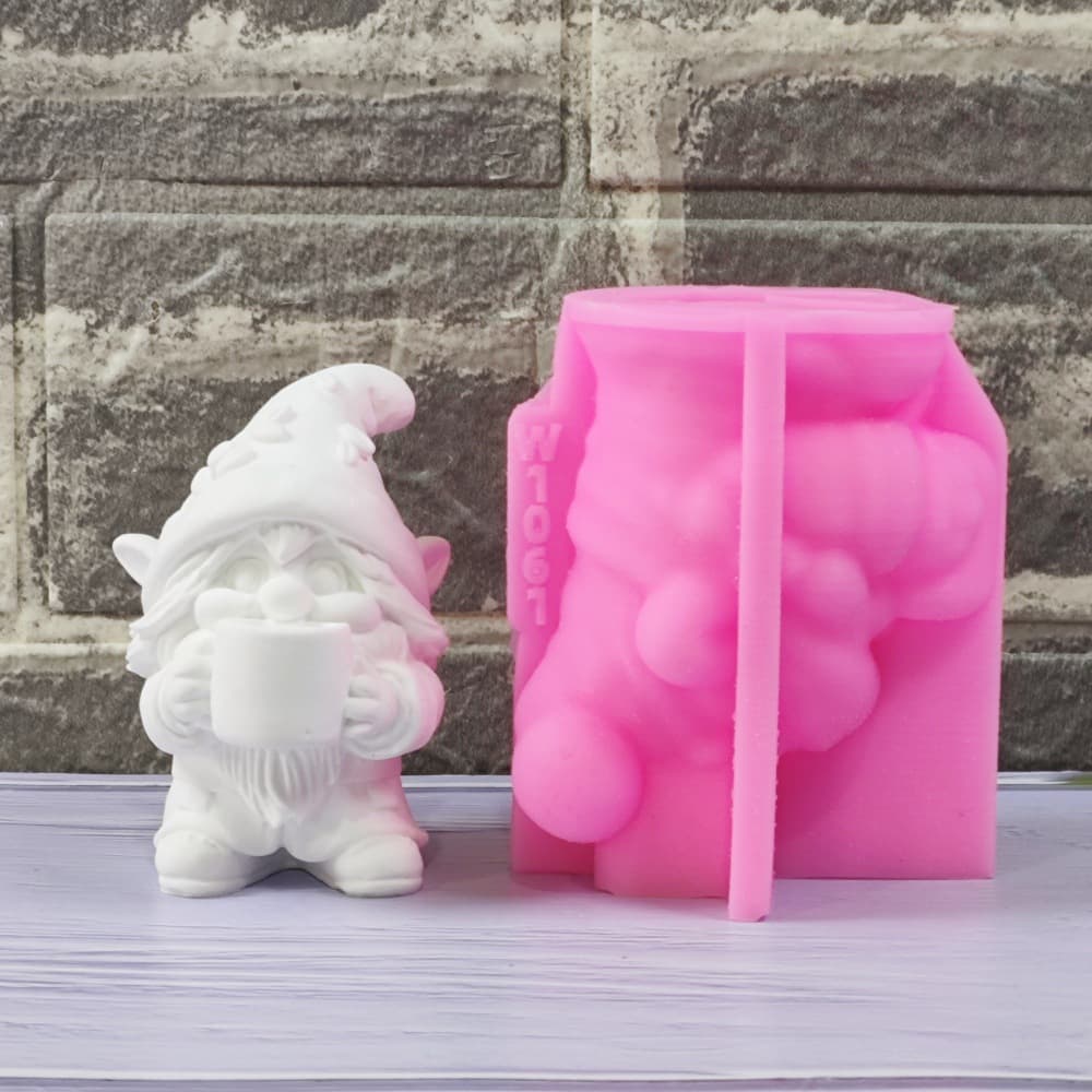 Gnome ornaments mold ornaments candle plaster DIY plaster ornaments candlestick silicone mold W1061