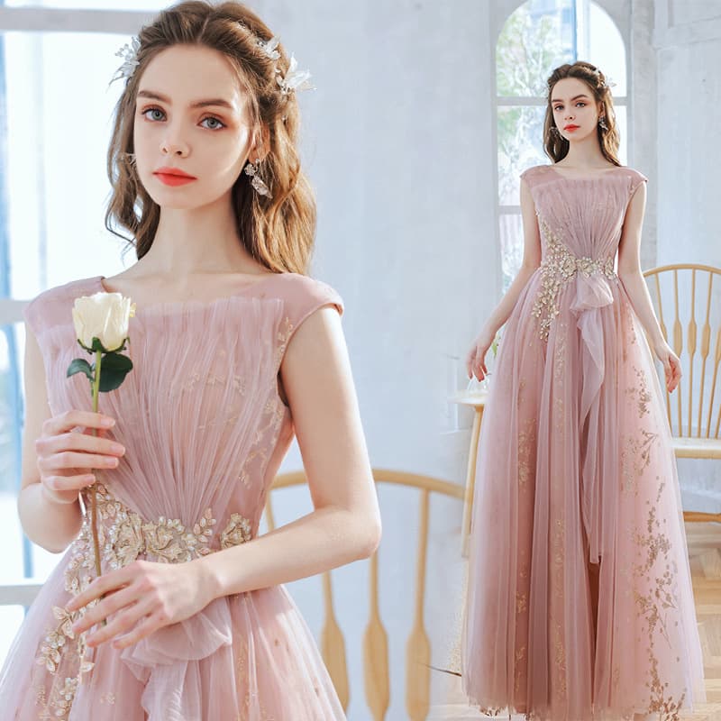 Everyday Wearable Dress Pink Bride Wedding Reception Banquet Hostess Evening Gown