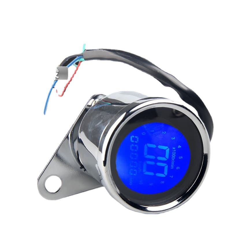 Cross-border motorcycle modification with LCD instrument panel, universal tachometer, fuel gauge, pedal speedometer, odometer, and speedometer