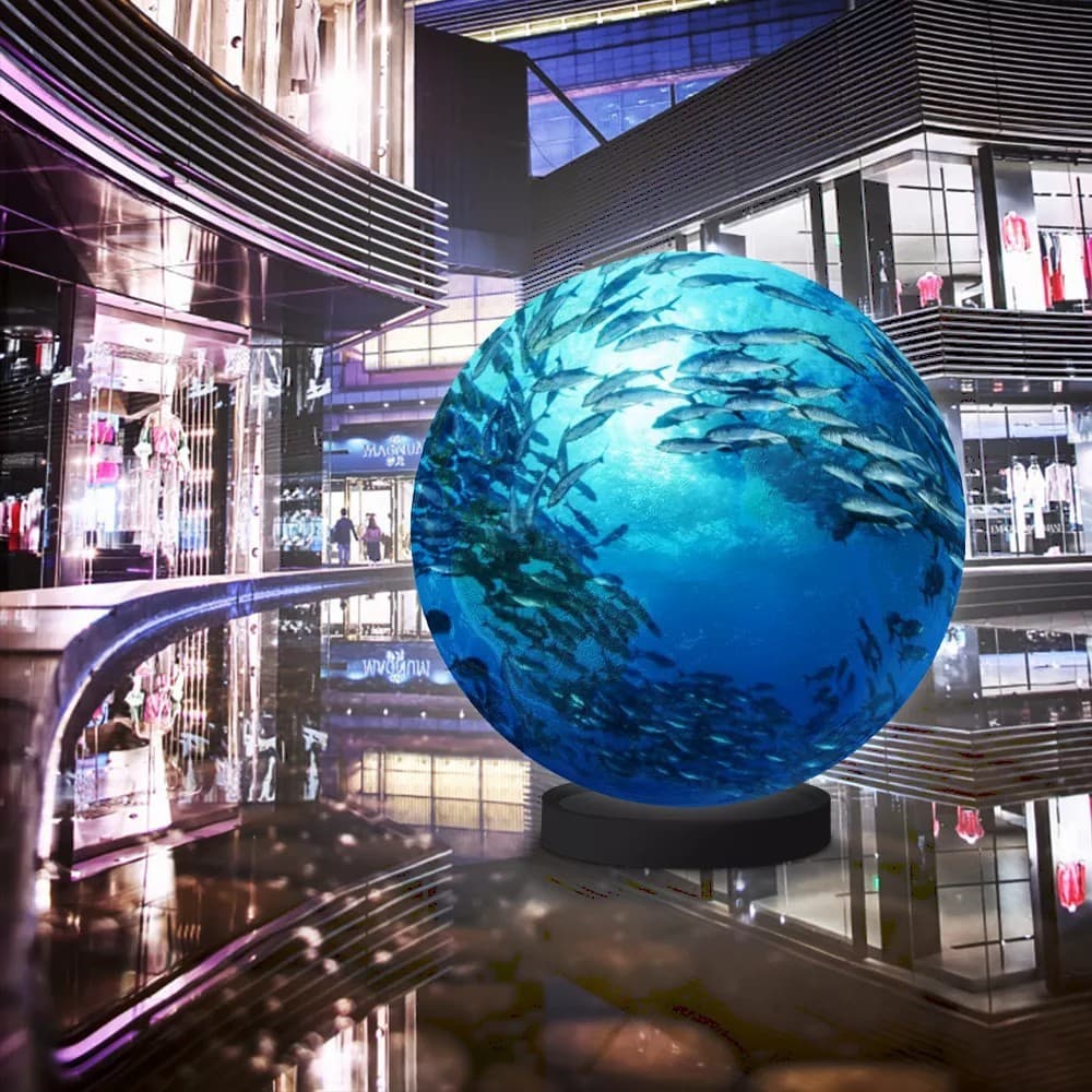 Full-Color LED Spherical Screen Interactive Immersive Earth Circular Mechanical Flexible Soft Module Arc Irregular Creative Outdoor
