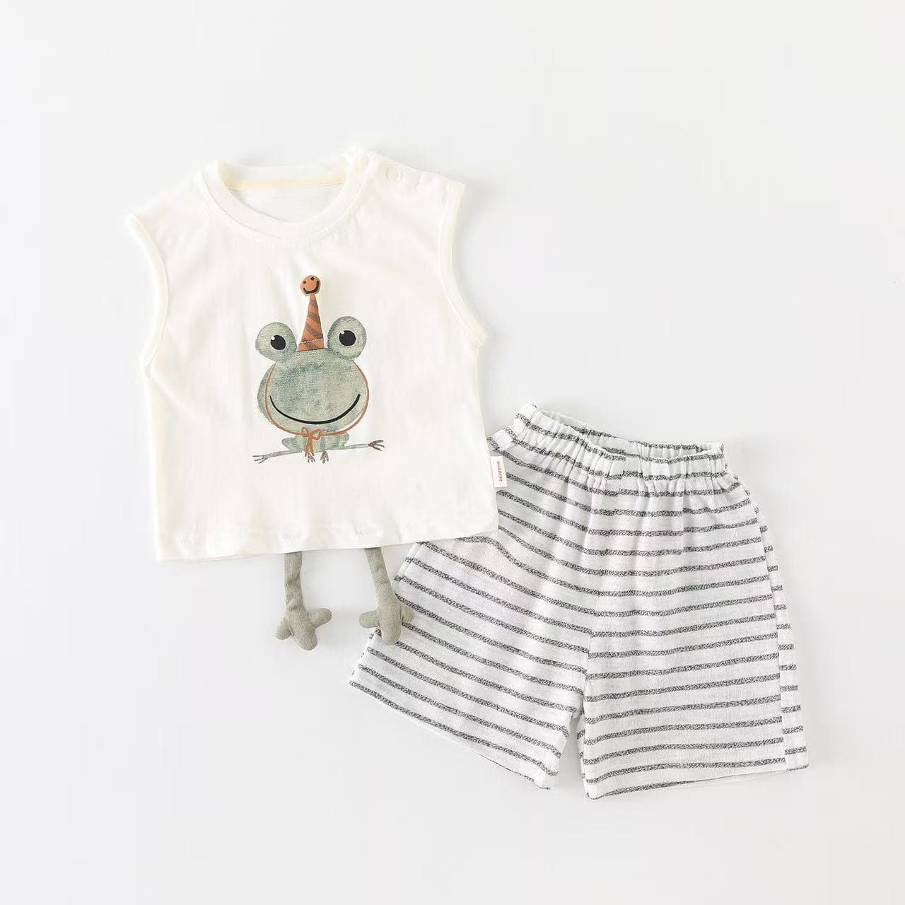 Boys Suit 2026 Summer New Sleeveless Shorts Suit Boy Baby Two-piece Set Infant and Toddler Thin Clothes