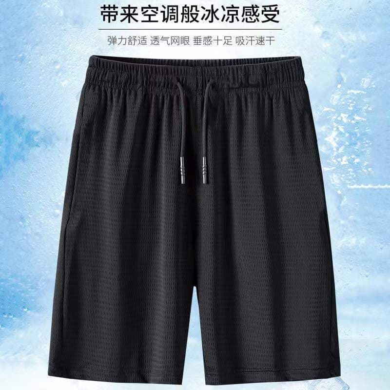 Men's Quick-Dry Ice Silk 5-Inch Shorts, Summer Thin Running Fitness Loose Casual Mesh Air-Conditioning Pants