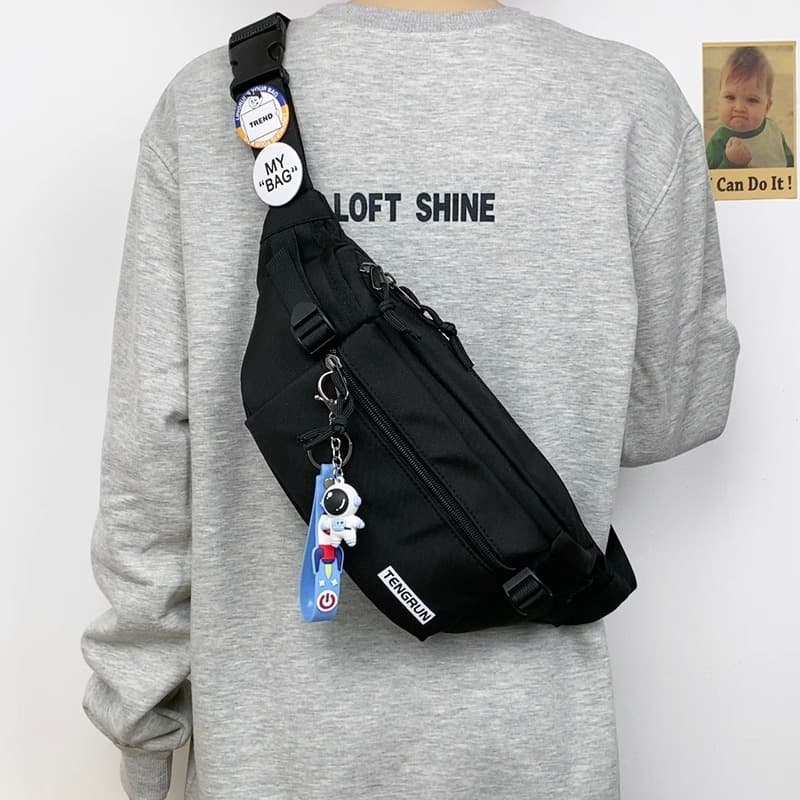 Men's Crossbody Bag Trendy Chest Bag Casual Shoulder Bag Waist Pack for Men and Women Phone Pouch