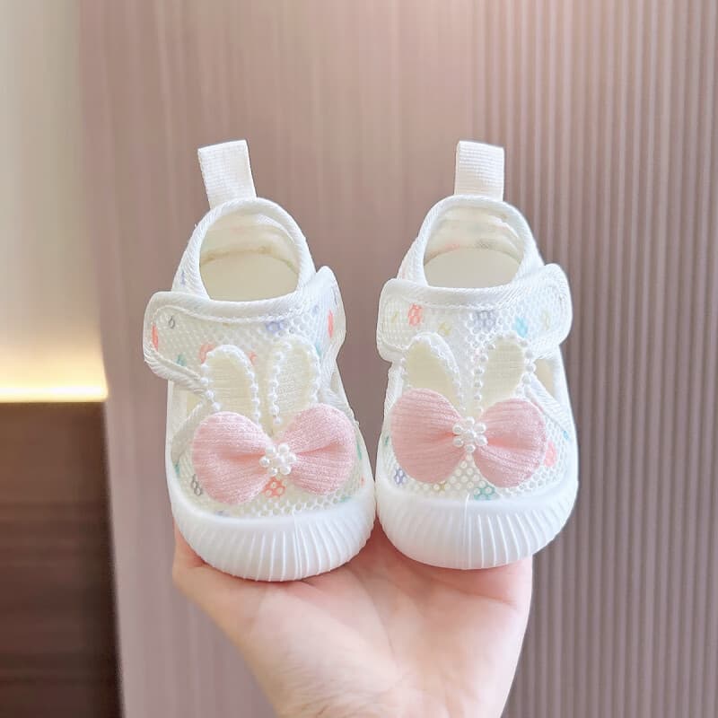 Baby Sandals Summer Girls Toddler 6-12-18 Months 1-2 Years Mesh Walking Shoes Soft Sole Non-Slip Breathable