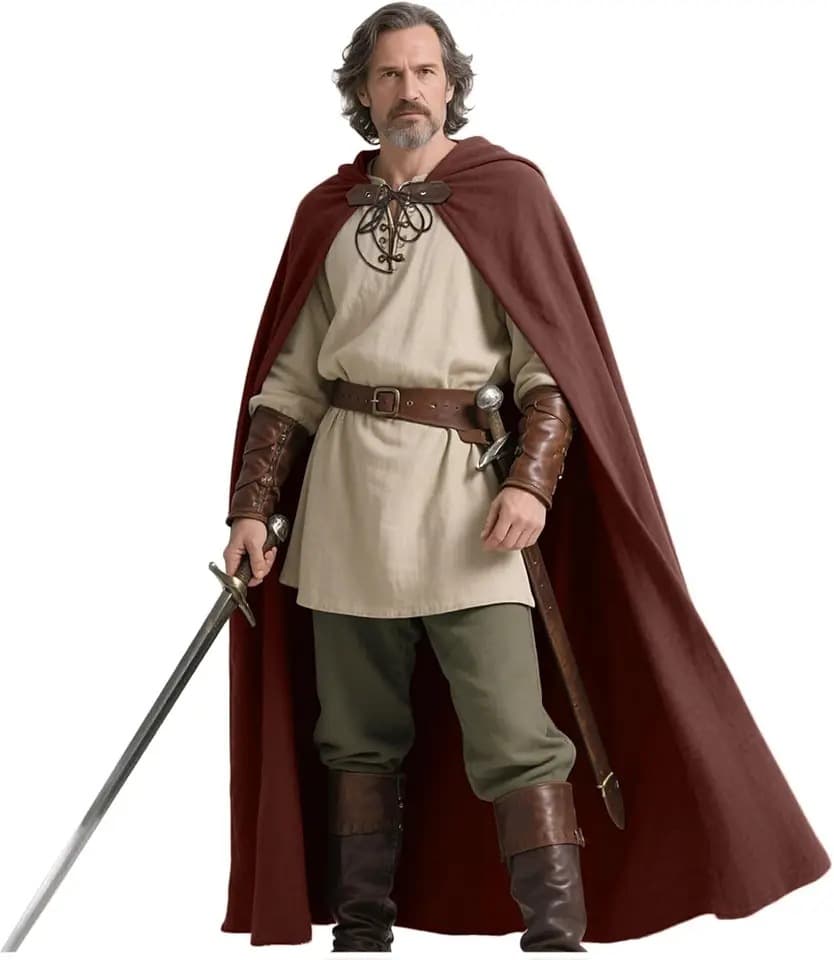 Renaissance Hooded Cloak Medieval Linen Cape with Hood for Women and Men