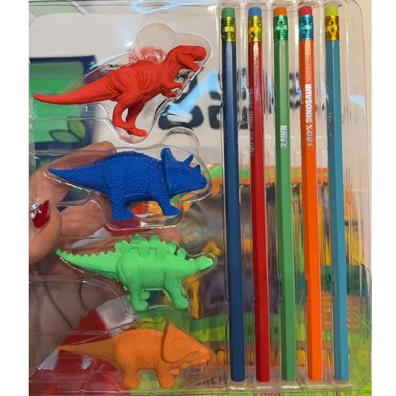 Australia Smiggle Eraser Set, Back-to-School Stationery for Boys and Girls, Shaped HB Pencil Writing Set Gift Box