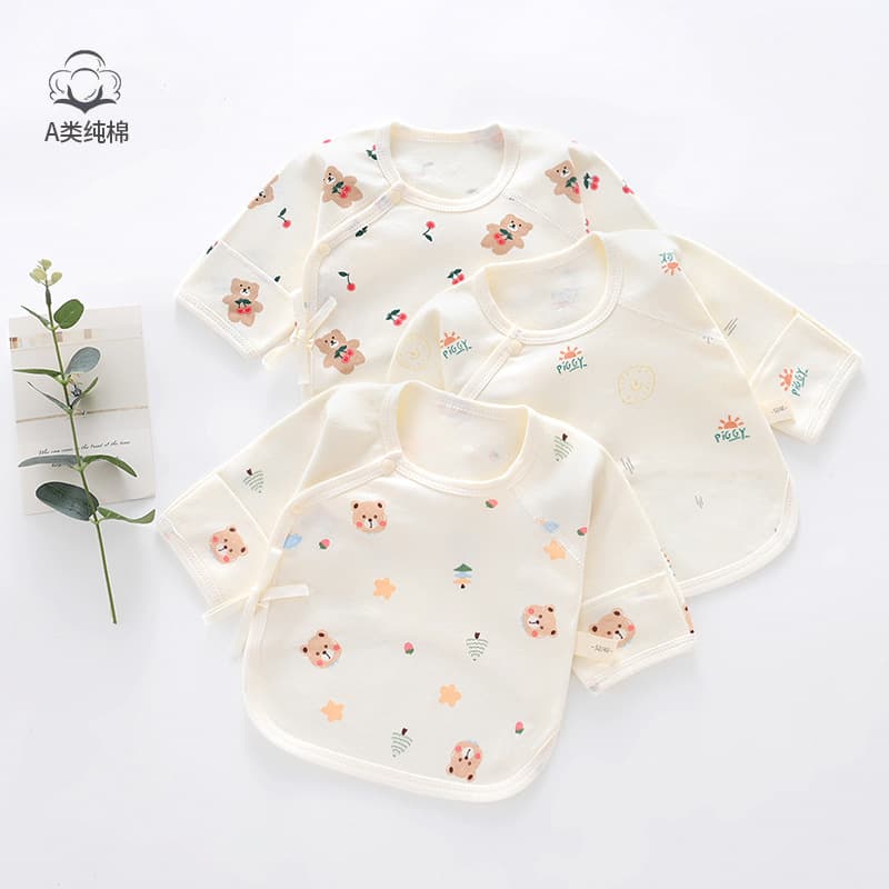 Newborn four-season half-back cotton type A boneless baby postpartum clothing, waiting clothes, baby base layer