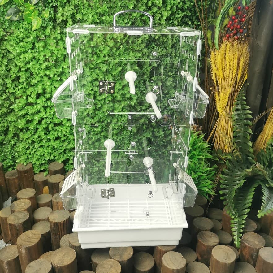 Bird Cage No. 3 Double-Layer Acrylic Bird Cage Display Cage Transparent Panoramic Viewing Cage Photography Bird Cage
