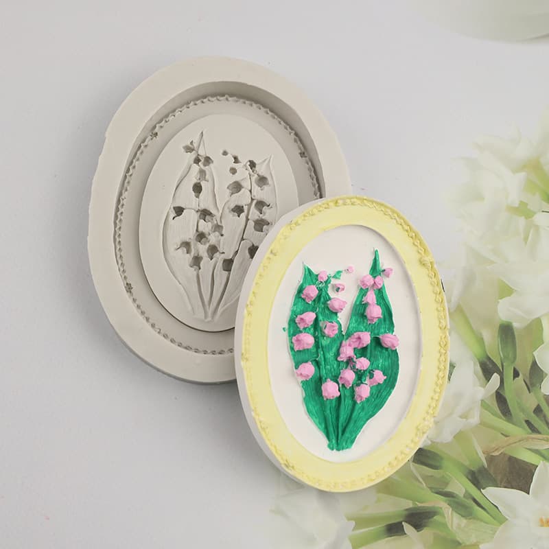 Lily Vintage Photo Frame Silicone Mold Gypsum Aromatherapy Candle Mold Epoxy Clay Handmade Soap Handmade Tool