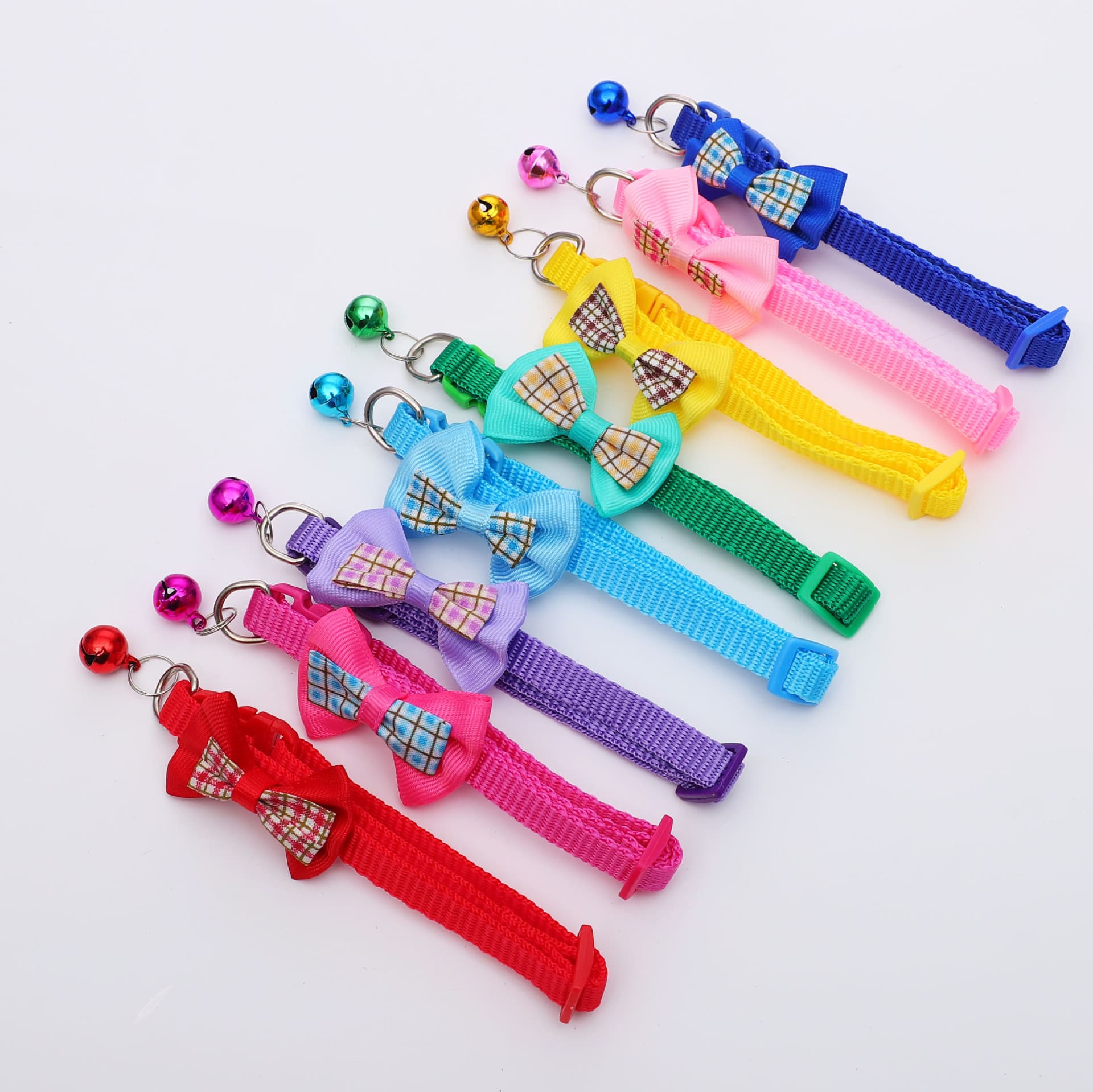 Checkered Bow Tie Collar Bell Collar Cat Collar Dog Collar Cat Head Collar Factory Direct