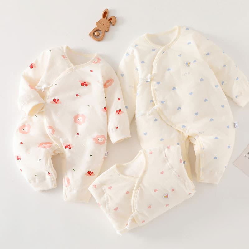 40g Thin Cotton-Padded Jumpsuit for Autumn and Winter, Newborn Baby Cotton-Padded Jacket with Straps, Butterfly Coat for Spring