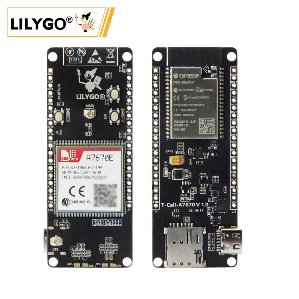 LILYGO T-Call A7670 4G 2G ESP32 Development Board A7670E LTE GSM Module