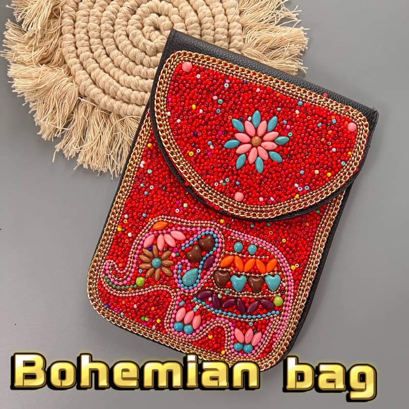 Bohemian Bag New Bohemian Travel Souvenir Vintage Heavy Beaded Single Shoulder Bag Wallet Handmade