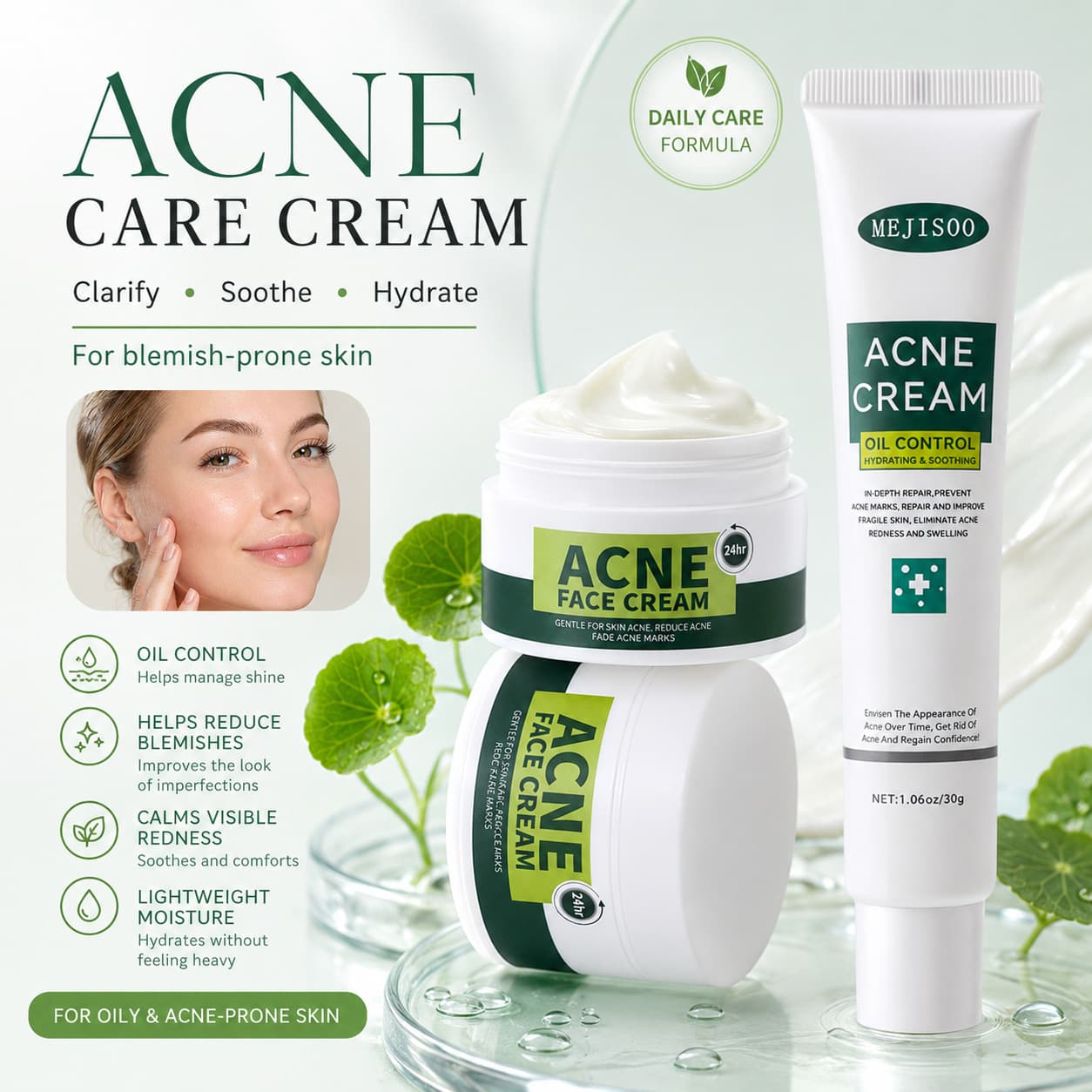 Cross-border Salicylic Acid Acne Cream ANE FACE CREAM fades acne marks and acne removal cream, oil-control cream, all in English