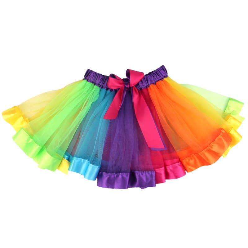 INS-style girls' rainbow skirt, mesh tutu dress, children's dance skirt, princess dress, export European and American children's clothing.