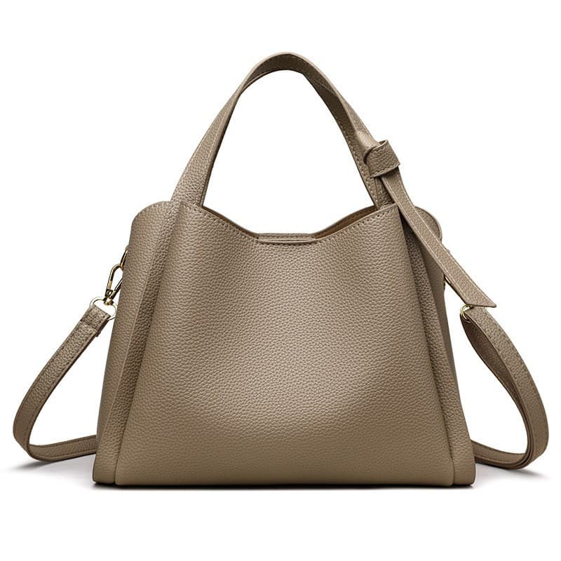 Cross-border soft leather women's handbag, women's vegetable basket, high-end shoulder bag, cross-body bag, versatile bucket shoulder bag