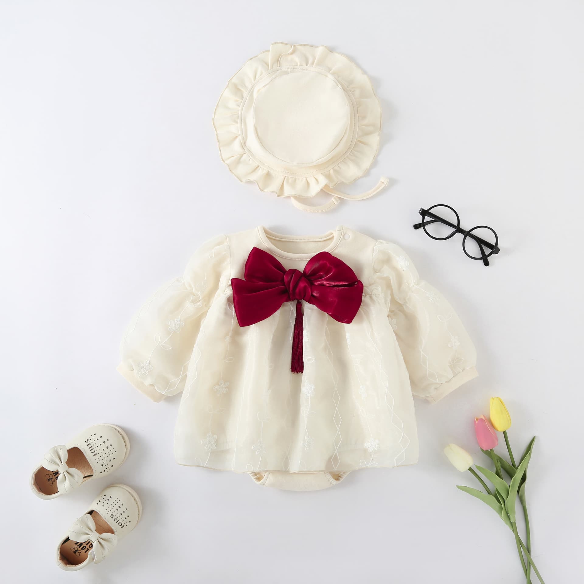 Princess Dress Baby Girl Clothes Newborn Baby Romper Spring Autumn Season Cotton Fabric Sweet Style Triangle Crawling Suit