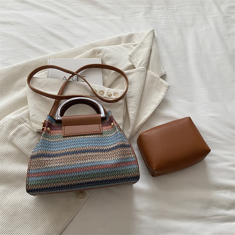 Fashionable Versatile Handbag for Women New Casual Trendy Color-Block Commuter Shoulder Bag Korean Style Premium Crossbody Bag