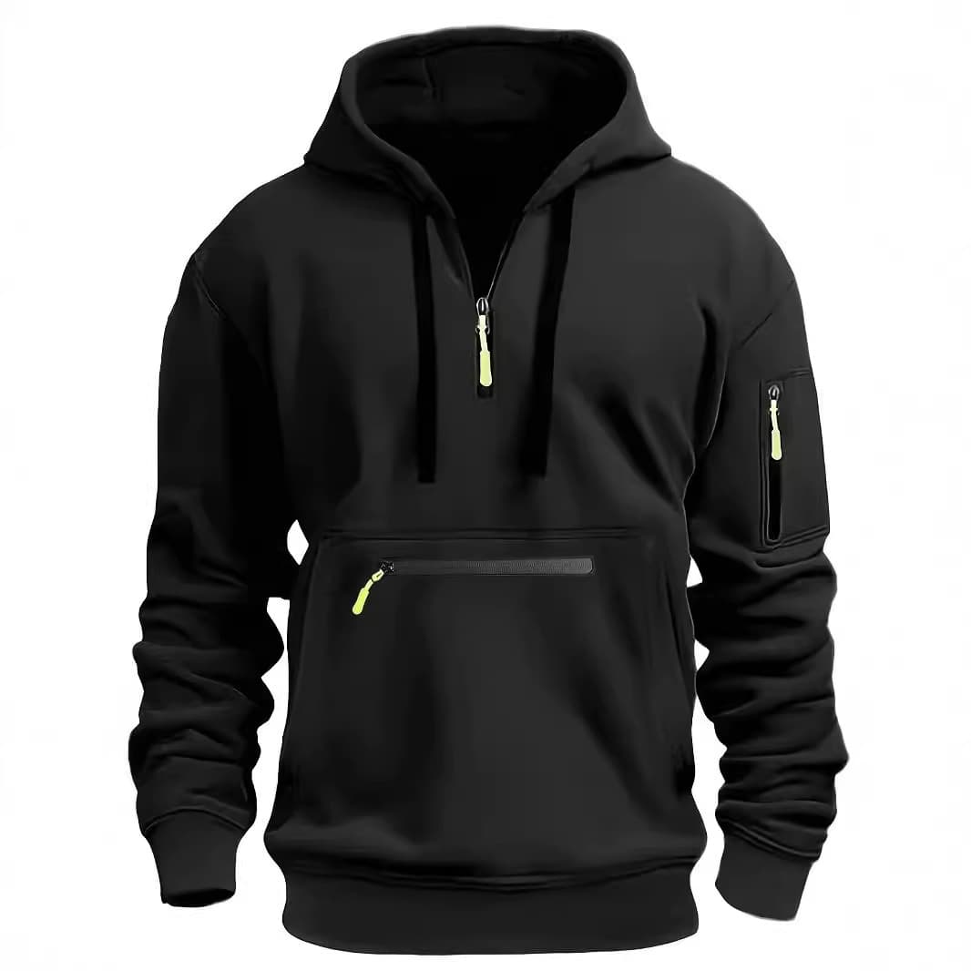 Cross-border EU Size New Autumn/Winter Men's Hoodie Zip-up Multi-pocket Pullover Sports Casual Hooded Sweatshirt Jacket