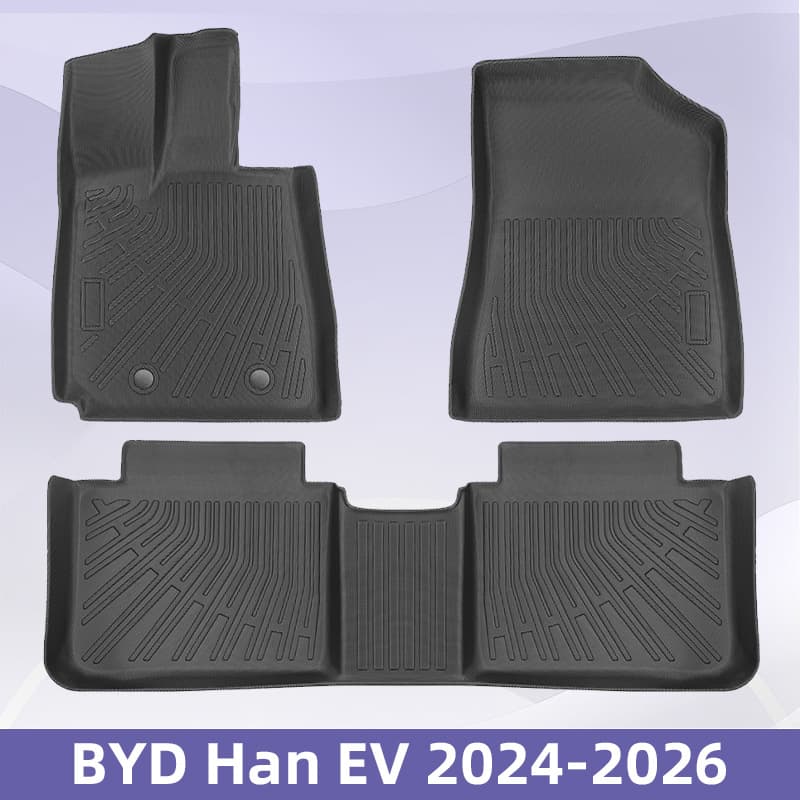 Suitable for BYD Han EV 2024-2026 3D all-weather material TPE car floor mat trunk mat