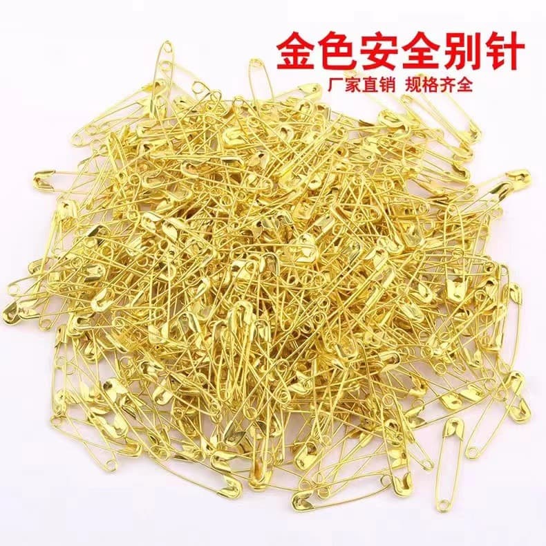 No. 000 safety pin silver gold gray copper electroplated iron small pin hang tag metal buckle pin mass sales