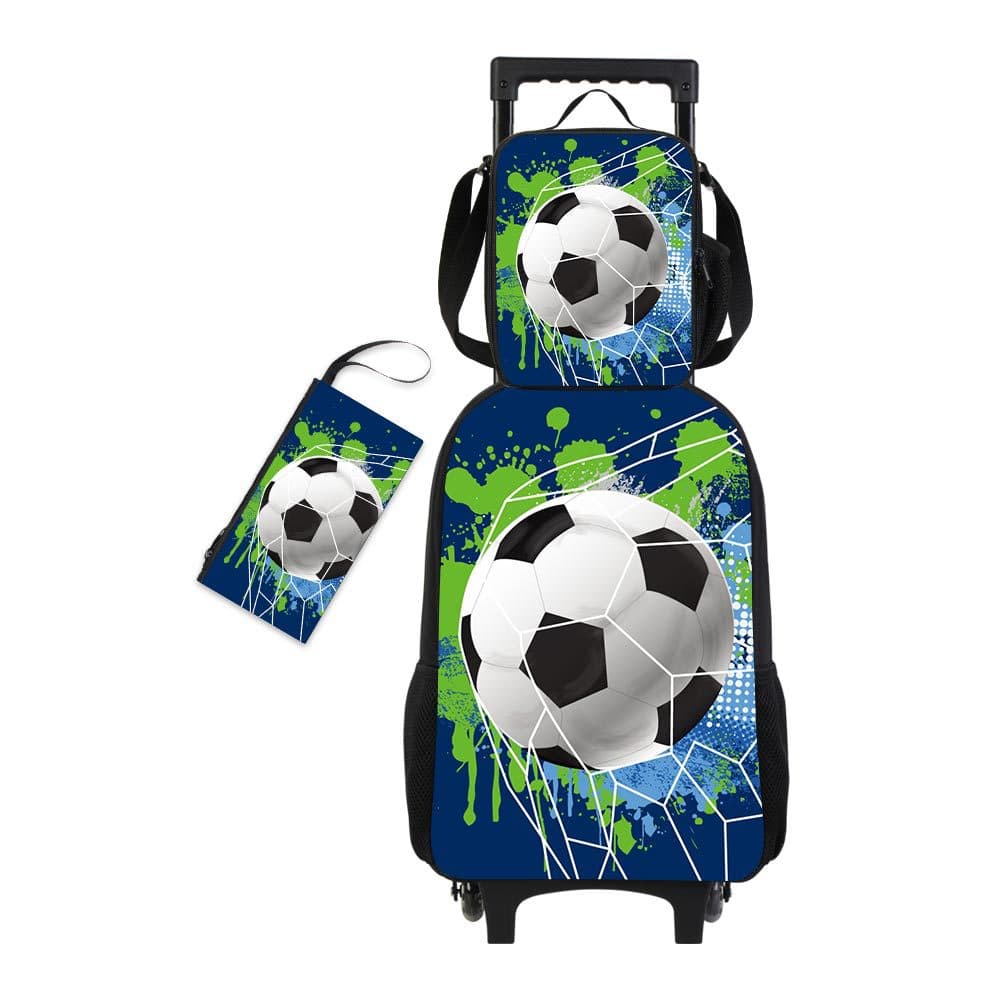 Cross-border printed children's kids bag trolley school bag three-piece set heat transfer pattern custom trolley