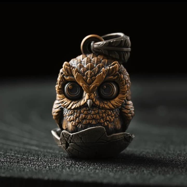 Cross-border New Handmade Owl Fidget Pendant Keychain