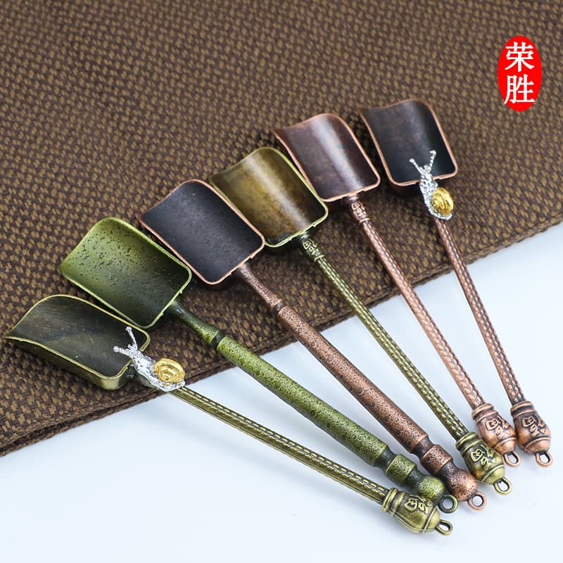 Creative Tea Set Accessories Alloy Tea Scoop Tea Spoon Tea Leaf Scoop Tea Spoon Tea Ceremony Six Gentlemen Tea Rule Woven