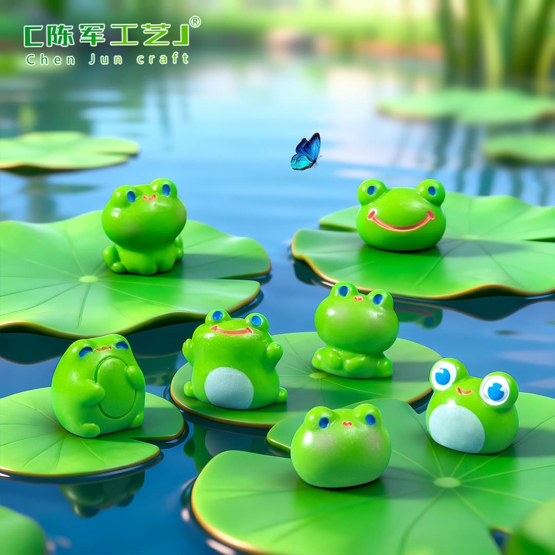 Miniature Creative Frog Figurine, Gardening Landscape DIY Decoration, Hair Tie Accessory, Car Desktop Ornament