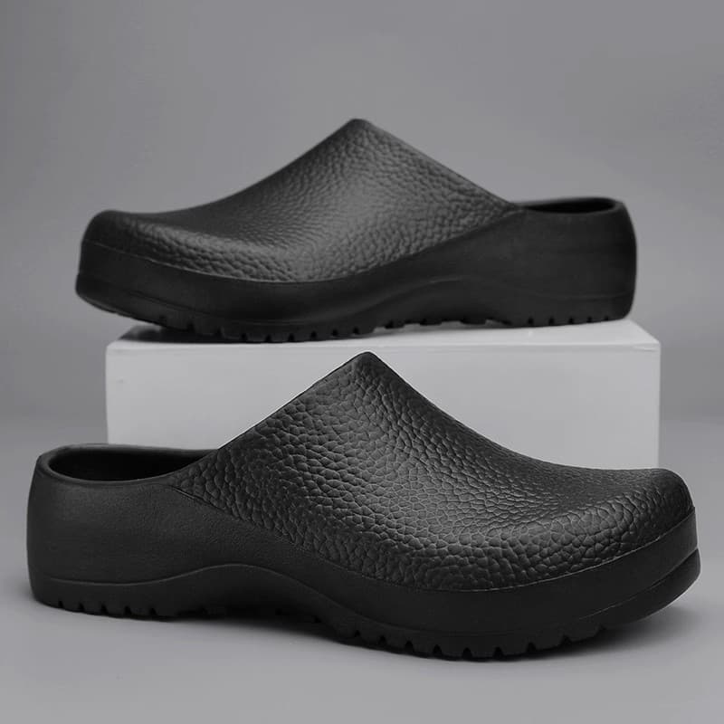 Cross-border Chef Shoes Men Summer Waterproof Anti-Slip Kitchen Shoes Slip-on Men's Black Labor Protection Work Shoes