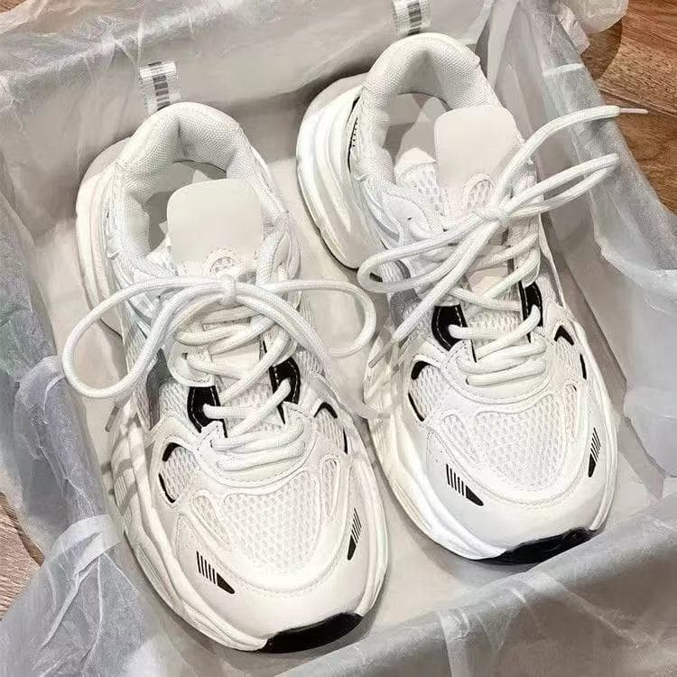 Dad Sneakers Women 2025 New Summer Versatile Running Shoes Trendy Mesh Breathable Casual High Appearance Sports Shoes Thick Sole